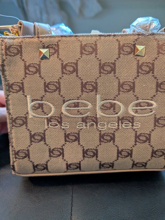 bebe Handbags - NWT Bebe Talulla Mini Satchel Beige Comes With Crossbody Strap
